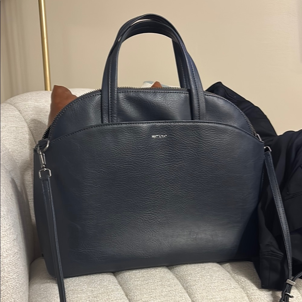 Matt & Nat Vegan Leather Dark Greyish/Blue Large bag